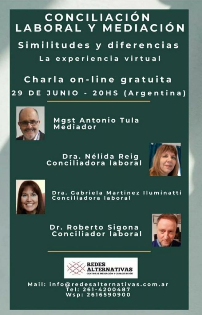 Conciliación laboral y mediación. Similitudes y diferencias. La experiencia virtual – ON LINE