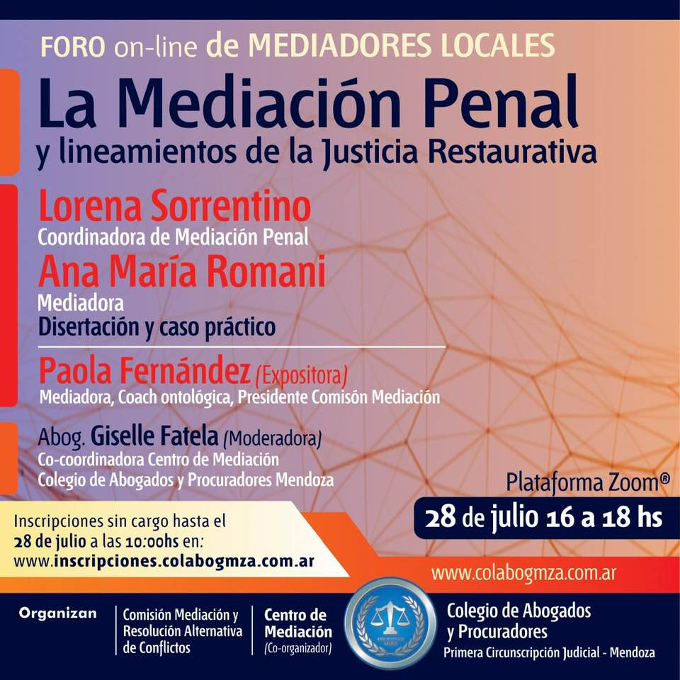 Mediación penal y lineamientos de la justicia restaurativa – ON LINE