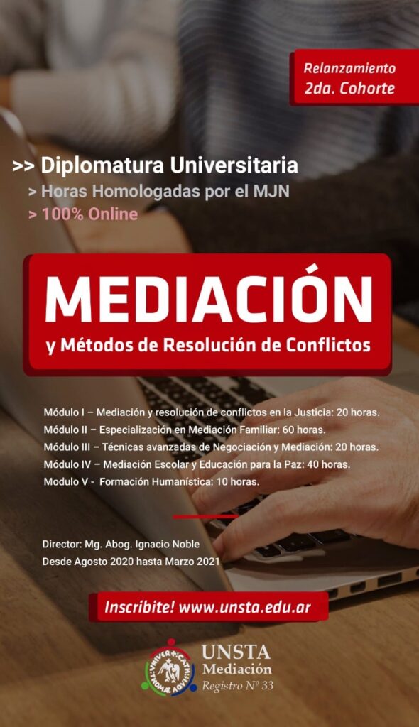 Diplomatura en Mediación y Métodos de Resolución de Conflictos – ON LINE