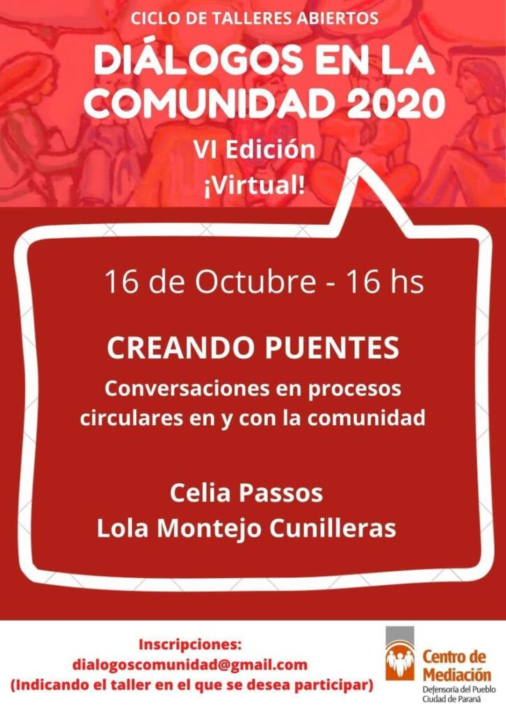 Creando puentes. Conversaciones en procesos circulares en y con la comunidad – ON LINE