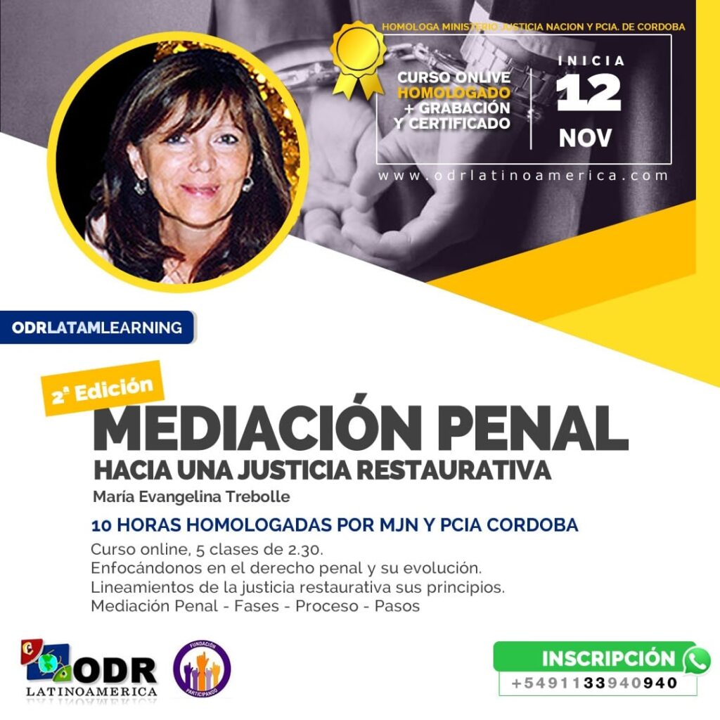 Mediación Penal. Hacia una justicia restaurativa – ON LINE