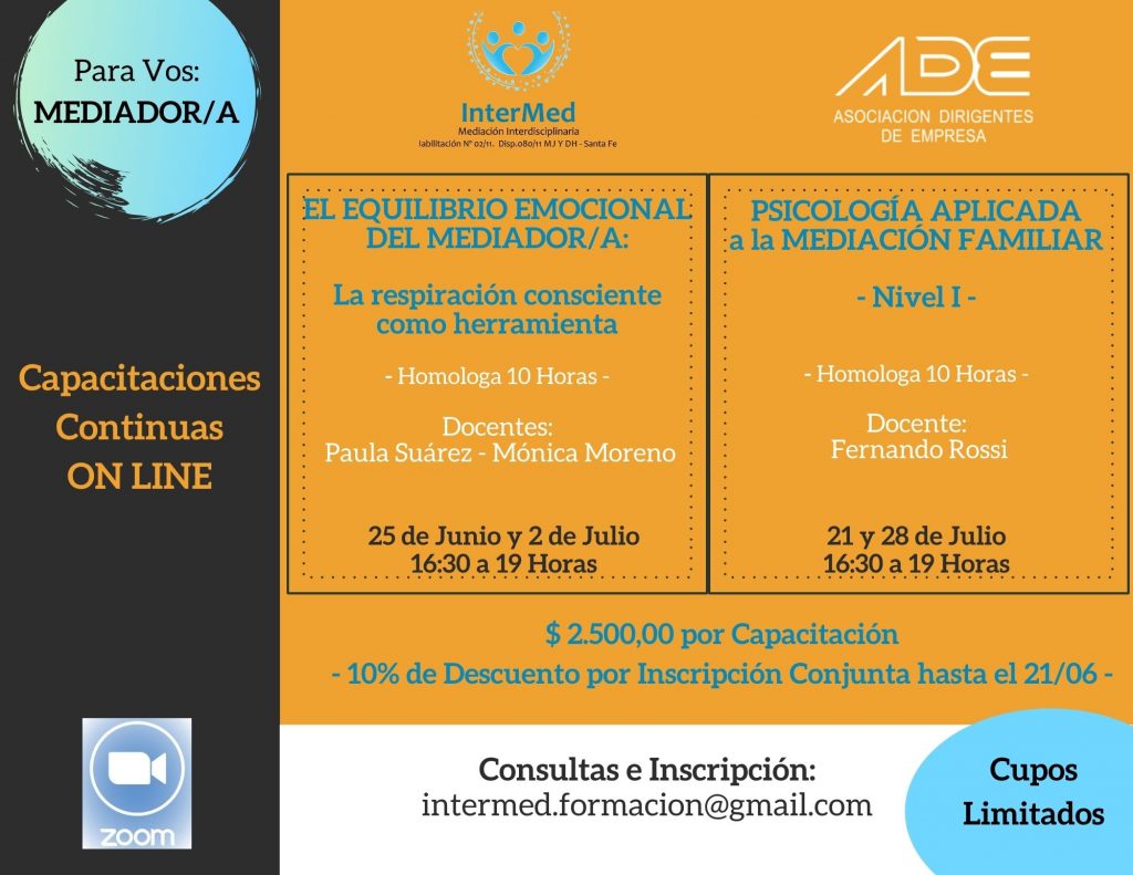 El equilibrio emocional del mediador. La respiración consciente como herramienta – ON LINE