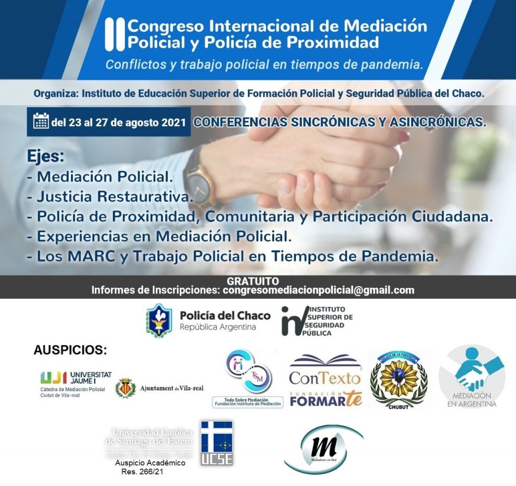 II Congreso Internacional de Mediación Policial y Policía de Proximidad – ON LINE