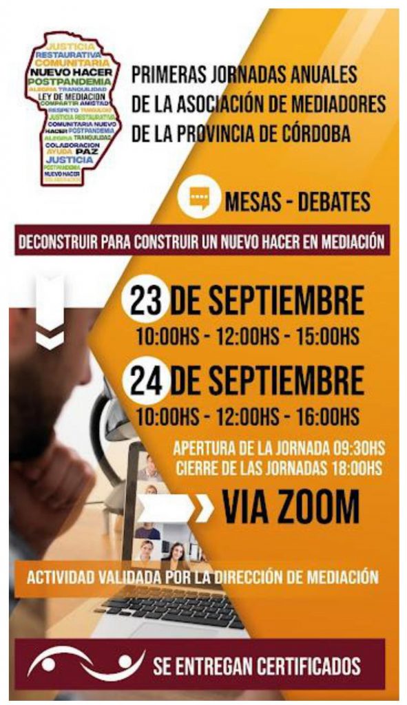 1eras Jornadas Anuales de la Asociación de Mediadores de la Provincia de Córdoba – ON LINE