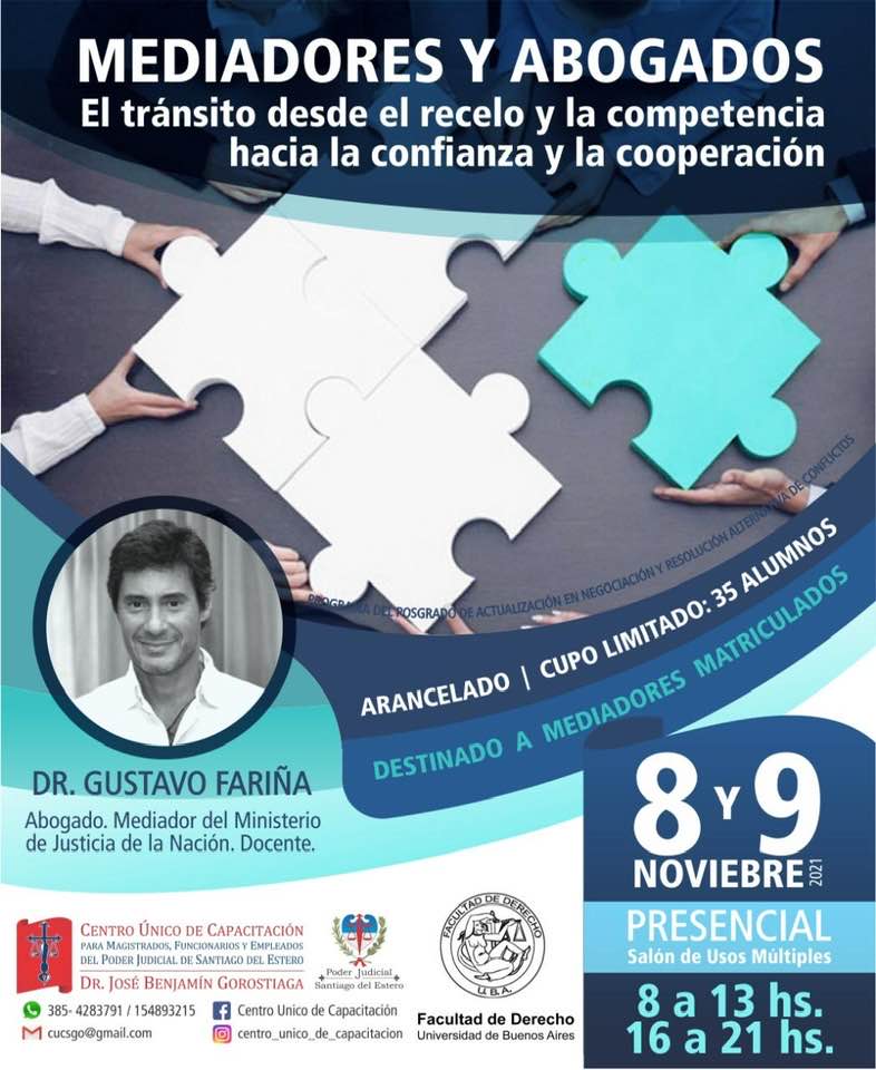Mediadores y Abogados. El tránsito desde el recelo y la competencia hacia la confianza y la cooperación – Santiago del Estero, Argentina